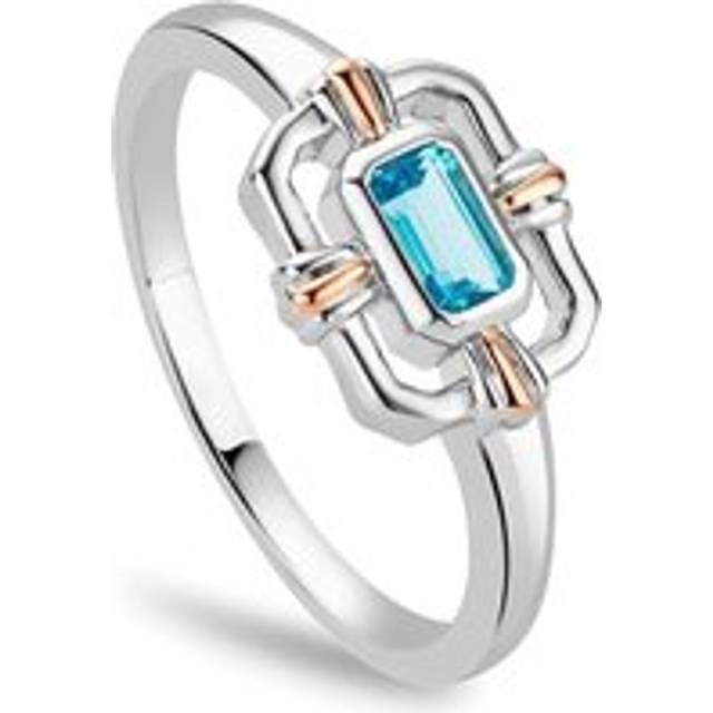 Clogau Enchanted Gateways Sterling Silver Swiss Blue Topaz Ring - R