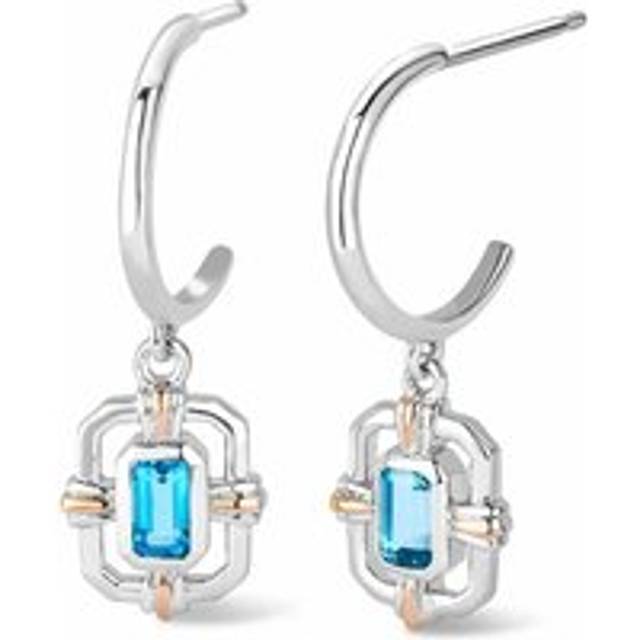 Clogau Enchanted Gateways Sterling Silver Swiss Blue Topaz Drop Earrings