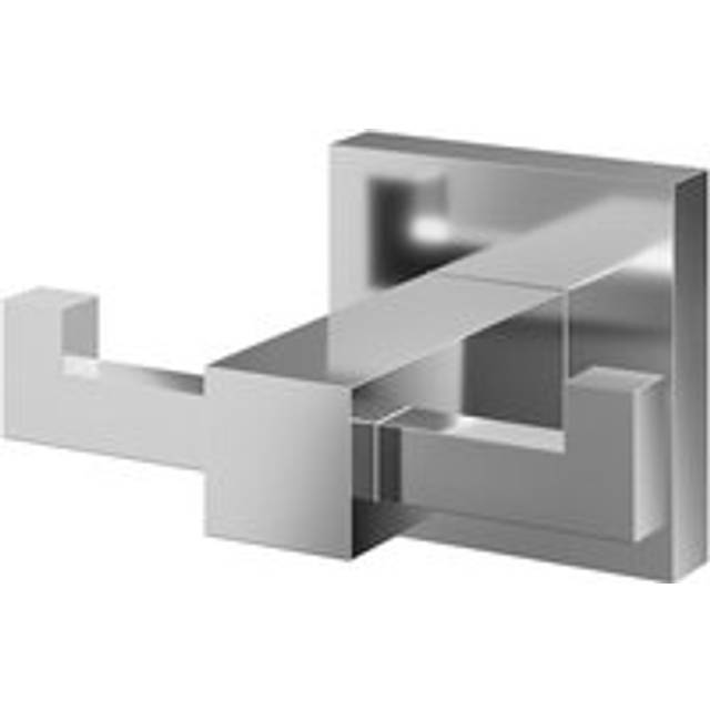 Wholesale Domestic Vector Polished Wall Mounted Double Robe Hook | Chrome | Metal | 86.2mm x 50mm x 65.3mm