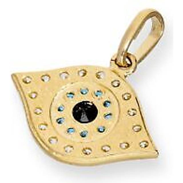 9ct gold & cz crystal evil eye charm cultural charms faith