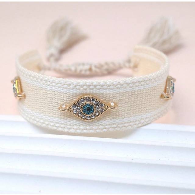SHEIN 1pc Popular Creative Evil Eye Bohemian Hand Woven Bracelet, Ideal For Family, Friends, Festival Gifts And Daily Wearing