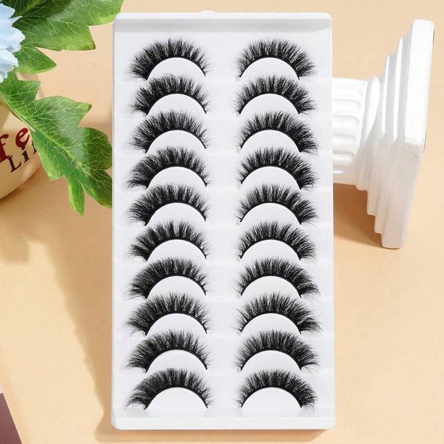 MAGEFY MAGEFY 10 Pairs False Eyelashes Volumized Faux Mink Lashes Magnetic Lashes Curling Fluffy Suitable For Parties Gift For Women & Girl False Eyelashes N
