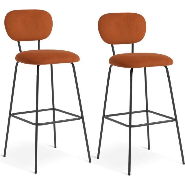 Habitat Ariana Pair of Fabric Counter Bar Stool - Copper