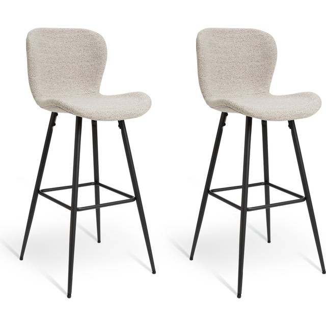 Habitat Etta Pair of Fabric Bar Stools - Natural