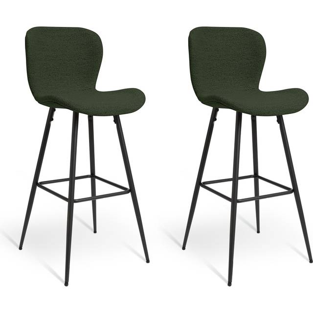 Habitat Etta Pair of Fabric Bar Stools - Green