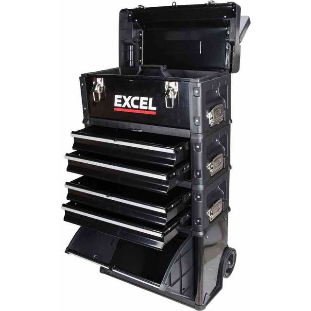 Mobile chest trolley cart storage cabinet tool box garage black