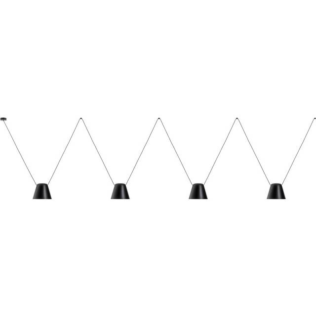 Leds-C4 Attic - Decorative Hanging Ceiling Pendant Matt Black 4x E27 / 175cm x 800cm