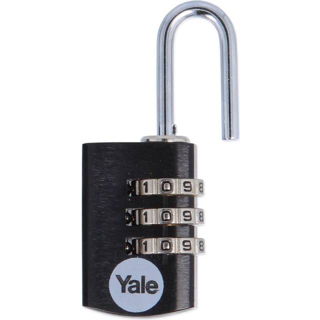 Small Yale 20mm Combination Padlock Black Metal Travel Bike Bag Security Lock