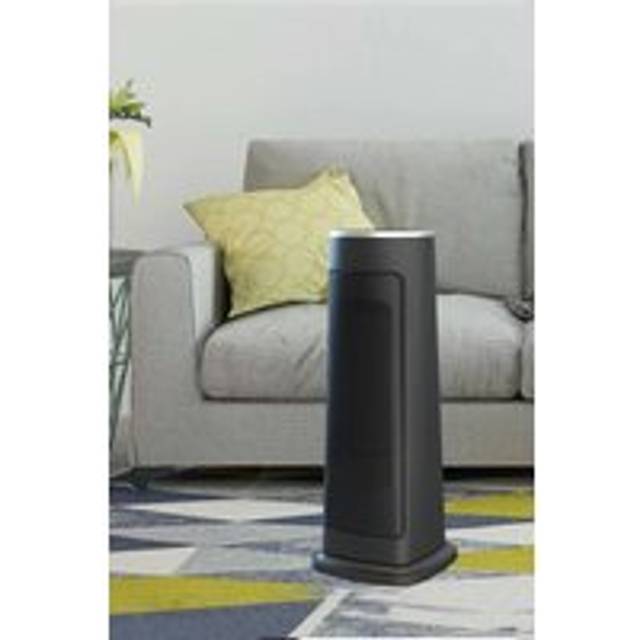 Living And Home Electric Ptc Ceramic Heater Fan With Remote And Tip-Over Protection In Black - One Size