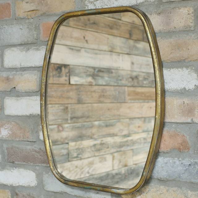 Gold bathroom mirror metal rectangular home vintage glass wall mounted vanity