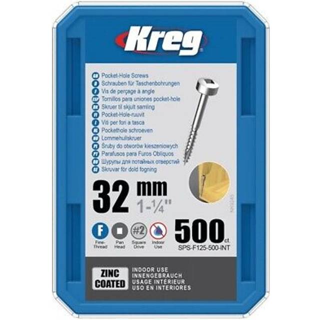 Kreg 32mm (1"1/4") screws 500pcs fine thread pan head pocket hole screws sps-...