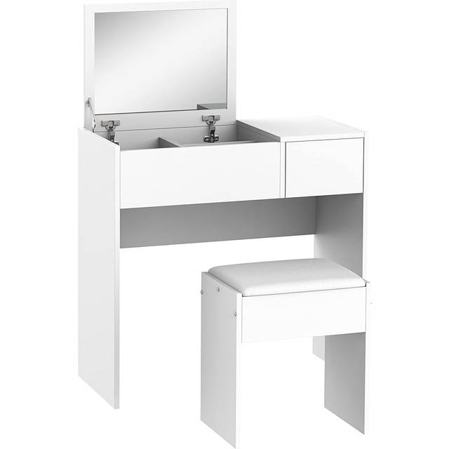 HomCom Flip-Up Dressing Table with Stool
