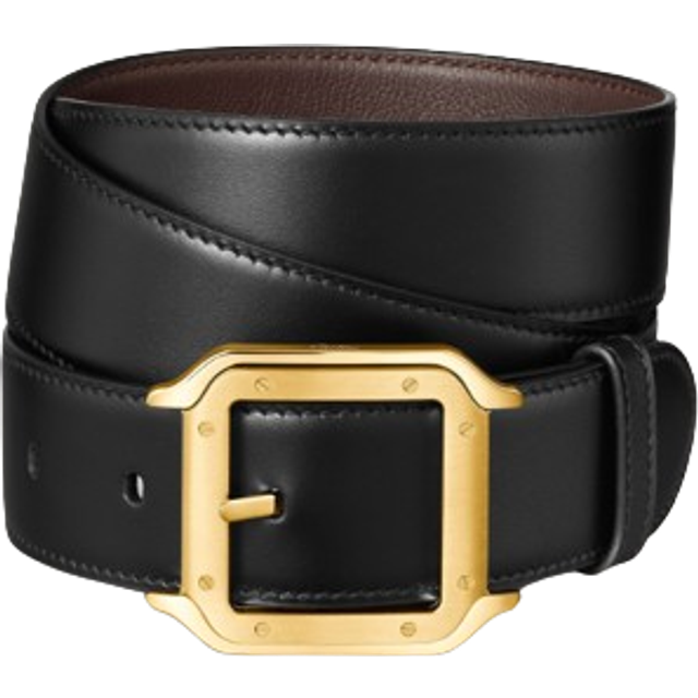 Leather Reversible Santos de Cartier Belt - Black - One size