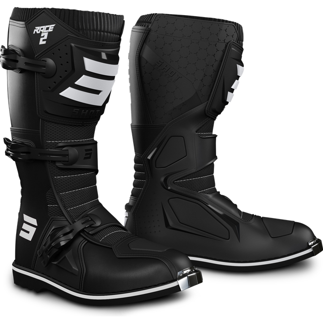 Shot Race 2 Motocross Boots, black-white, Size 42 for Men