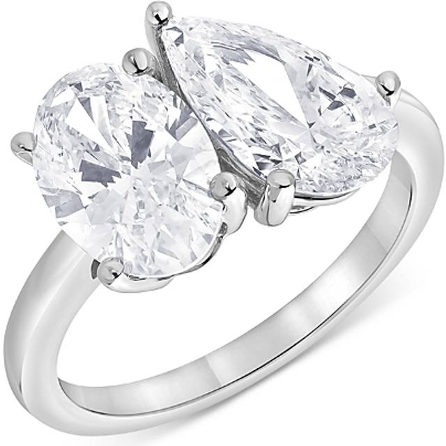 Bloomingdale's Fine Collection Certified Diamond Lab Grown Pear & Oval Toi Et Moi Engagement Ring in 18K White Gold, 4.0 ct. t. w.