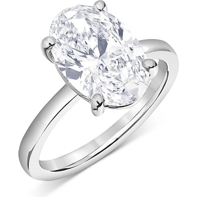 Bloomingdale's Fine Collection Certified Lab Grown Diamond Oval Solitaire Engagement Ring in 18K White Gold, 3.50 ct. t. w.