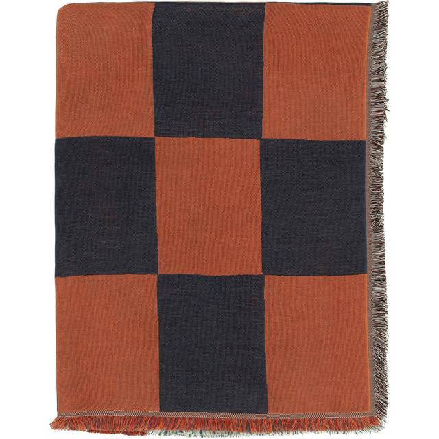 Marimekko Kukko ja Kana pläd 130x170 cm Off white- dark blue-Orange red - Vit