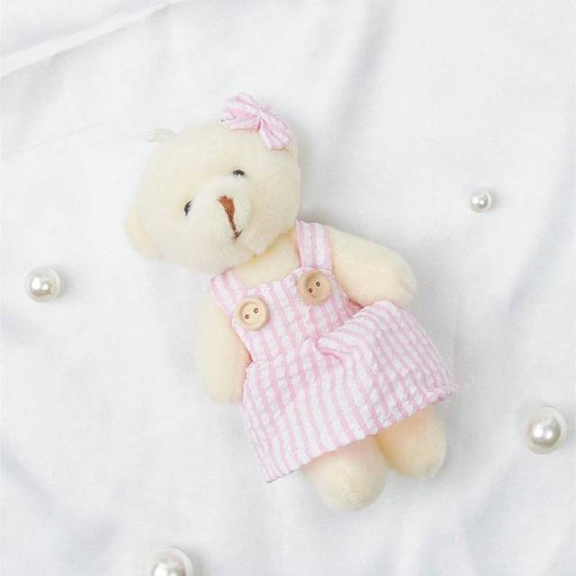 SHEIN A Mini Couple Style Teddy Bear Plush Toy, Cute Stuffed Animal Doll, Perfect Gift For Wedding, Pretend Play, Bag Accessory Pendant