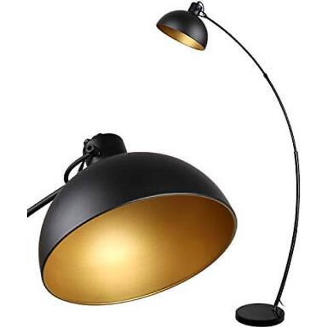 Floor lamp, Osasy Vintage Arc Floor Lamp,Retro Floor Lamps in Black-Golden,Adjustable lampshade, 1x E27 max. 60 Watt,165 cm Floor lamp Metal,for