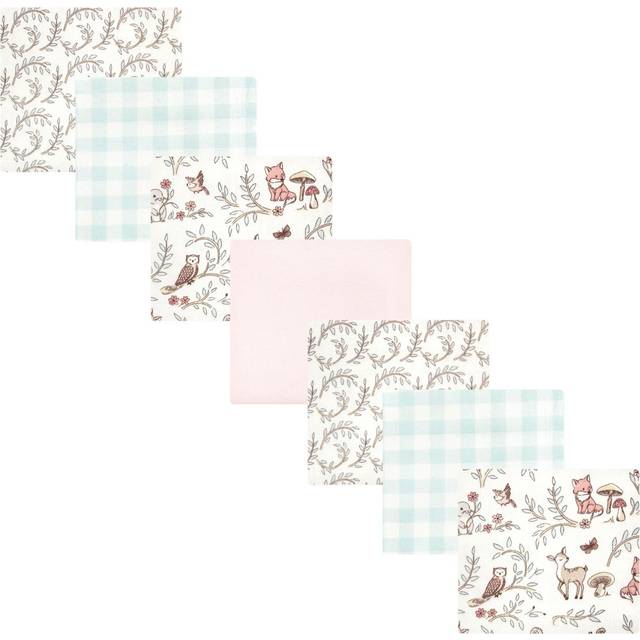 Hudson Baby Unisex Baby Cotton Flannel Receiving Blankets Bundle  Girl Woodland Pals  One Size