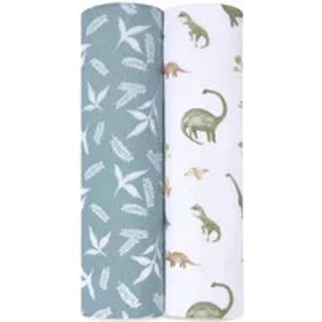 Aden + Anais Pack of 2 Essentials Cotton Muslin Swaddle Blanket - Dino Jungle (23-19-260)