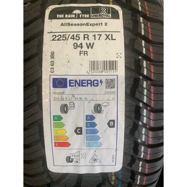2 (a pair) x 2254517 225/45r17 225 45 17 94w xl uniroyal allseasonexpert 2 (new)