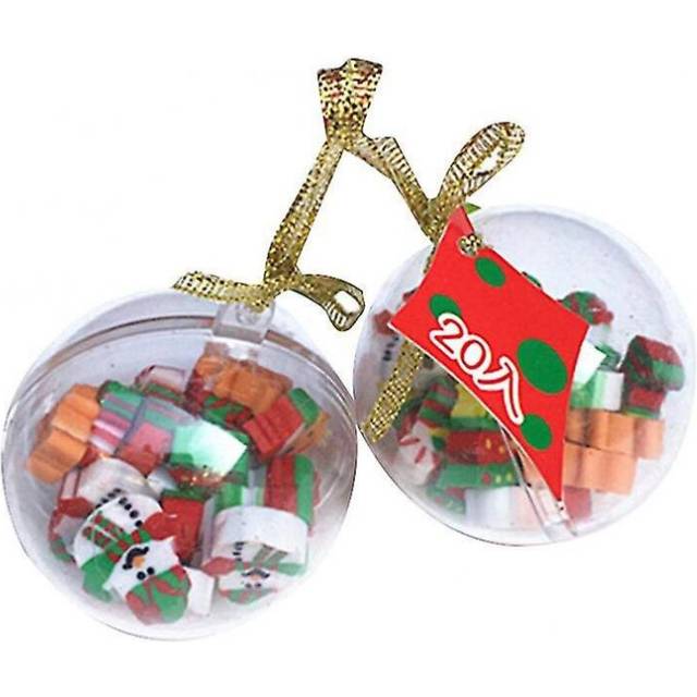 4sets Creative Christmas Elements Eraser Students Rubber Erasers Cartoon Pencil Erasers Christmas Gift Office School Stationery