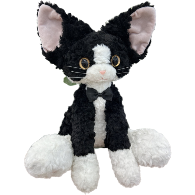 (Black White) Devon Rex Black Cat Plush Toy Doll Pillows With Various Colored Eyes Girls Gift