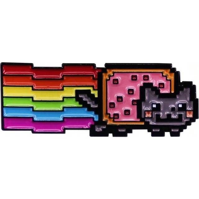 SHEIN 1PC Cat Rainbow Pop-Tart Enamel Brooch Pins Metal Badges Lapel Pin Brooches Jackets Jeans Fashion Jewelry Accessories