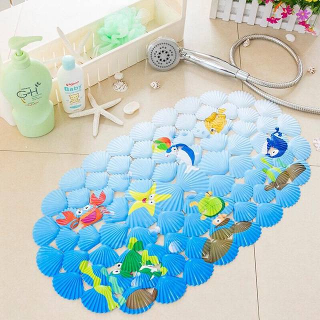 SHEIN 1pc Cartoon Graphic Shower Stall Mat Home Bathroom Decor Summer
