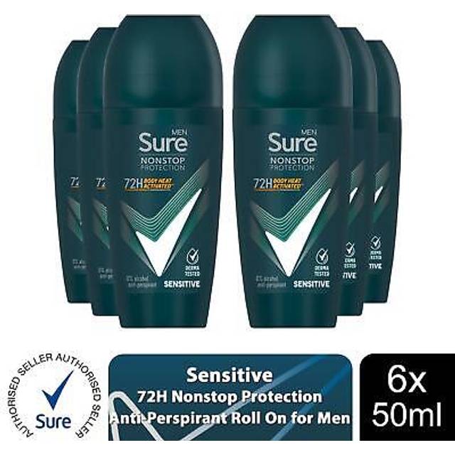 Sure Men Sensitive Anti-perspirant Roll On Deo, 6x50ml