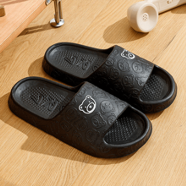 Kvinnor Nytt Mode Män Slides Man Sommar Skor Utanför Strand Eva Soft Sole Slide Sandaler Fritid Herr Dam Indoor Badrum Anti-Slip Skor - Svart (CN40-41,CN42-43,CN44-45)
