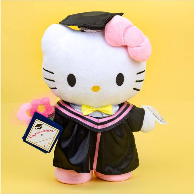 (Hello Kitty) Sanrio Plush Toy Fashion Comfortable Student Graduation Season Phd Hat Adornment