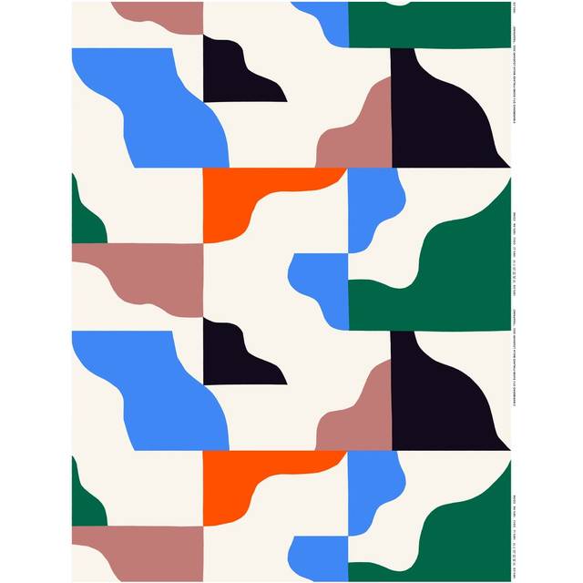 Marimekko Tasapaino bomullstyg Feather-bright blue-orange