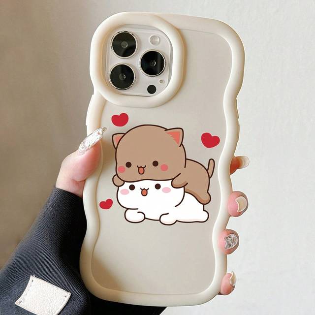 SHEIN 1pc Cartoon Cat Phone Case, Compatible With IPhone 13/15/16 Pro Max/16/14 Cases And Galaxy Cases