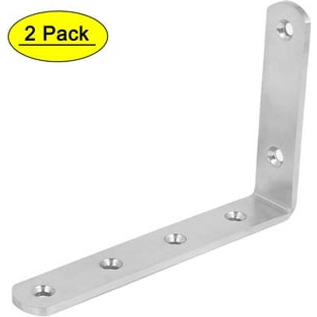 150mm x 100mm Stainless Steel L Shaped Wall Mounted Angle Bracket Brace 2pcs