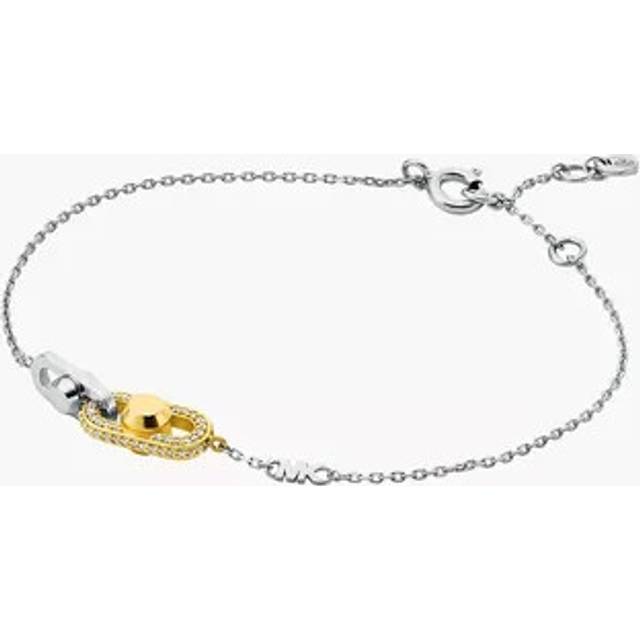 MK Astor Link Precious Metal-Plated Sterling Silver Pavé Bracelet - Silver - Michael Kors - ONE SIZE