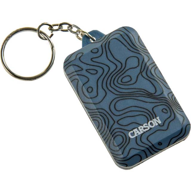 CARSON Unisex Cob Led Keychain Torch, With Stainless Steel Keyring, 3 Light Settings Keyring Torch, Blue, Keyring size UK