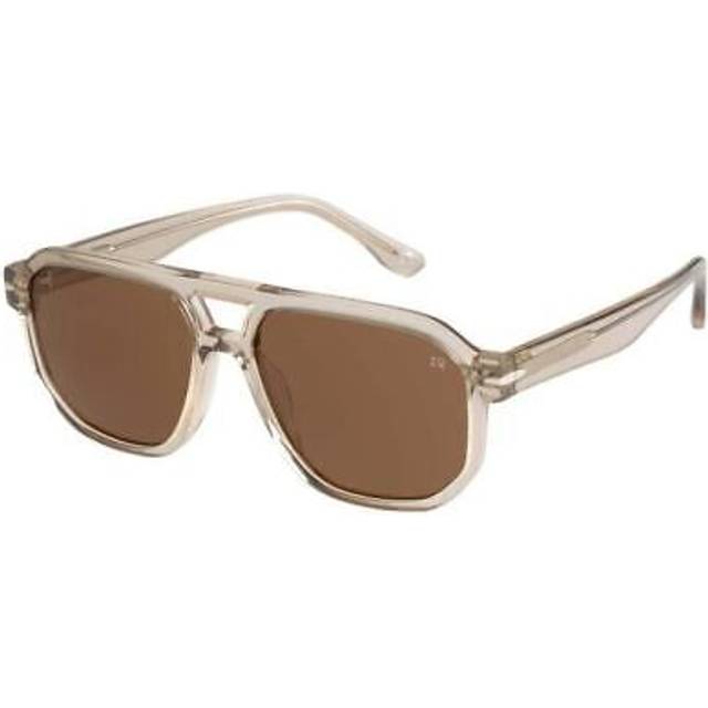 Botaniq mens rectangular double bridge sunglasses - brown