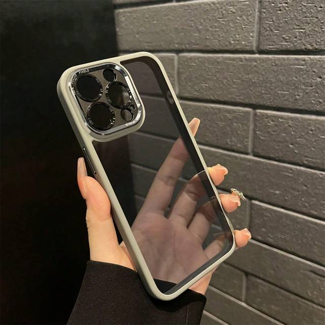 SHEIN Apple Luxury Metal Camera Case Compatible With Iphone 16 15 14 13 12 Pro Max 11 Matte Transparent Letters Lens Protection Cover Compatible With Iphone