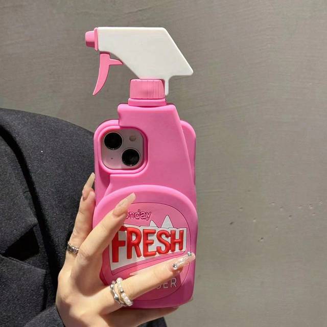 SHEIN New Sassy Perfume Bottle Shape Protective Phone Case Compatible With IPhone 11/12/13/14/15/16 Pro/Pro Max, Creative Shockproof Full Cover