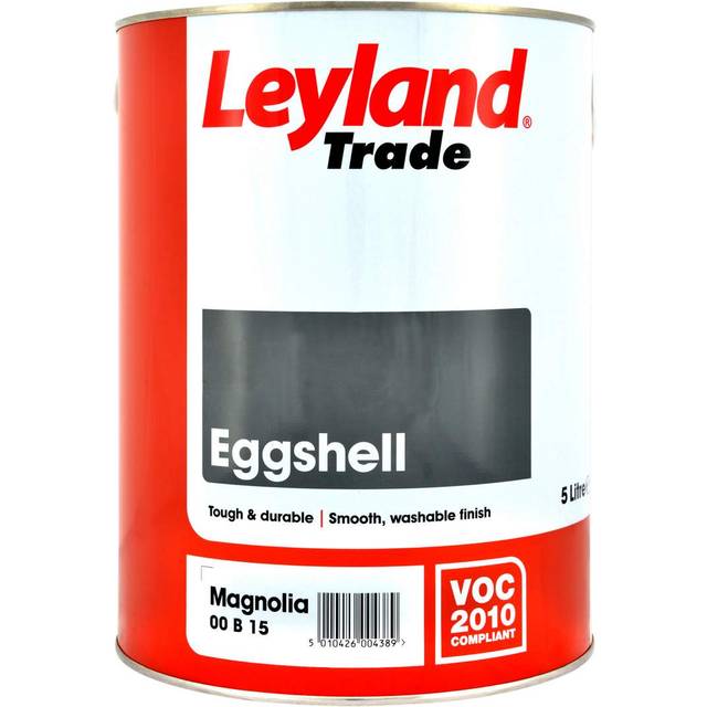 Leyland trade eggshell in magnolia 5l - hardwearing solvent (oil) based