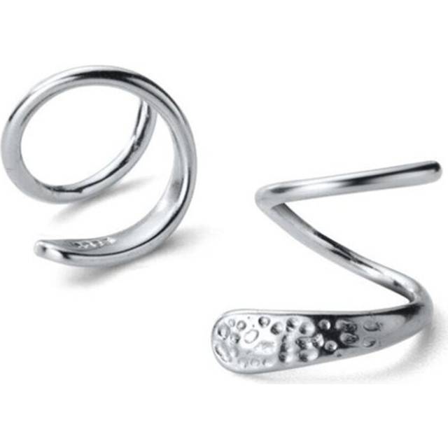 4PCS Silver plating Jewelry Personality Minimalist Spiral Snakelike Ear Bones Ear Buckle Stud Earrings for Women - Multicoloured