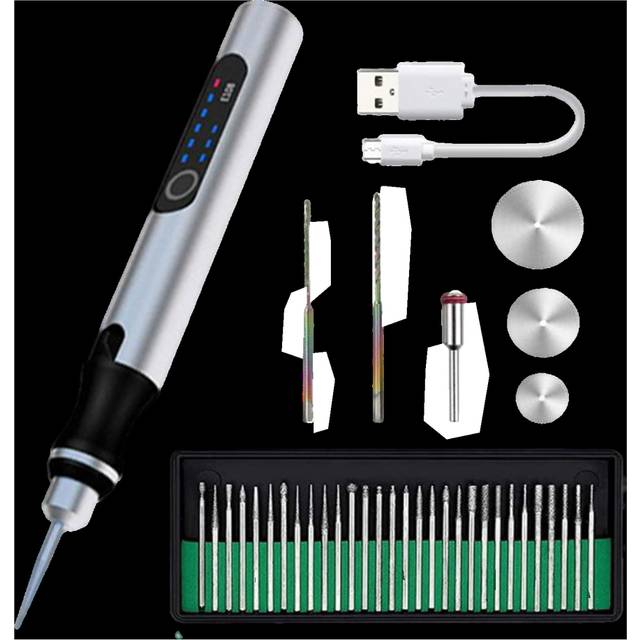1500Mah 8W DIY Electric Engraving Pen Engraving Pen Mini Set for Metal Glass 3.6-4.2V 18000r/min 0-70mm Depth