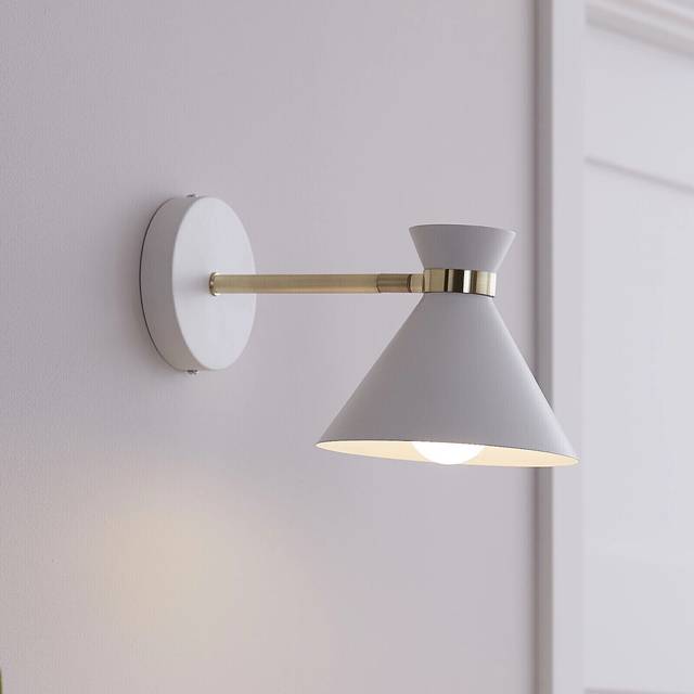 B&q goodhome apennin matt cream and gold wall light fitting downlight e27 bulb