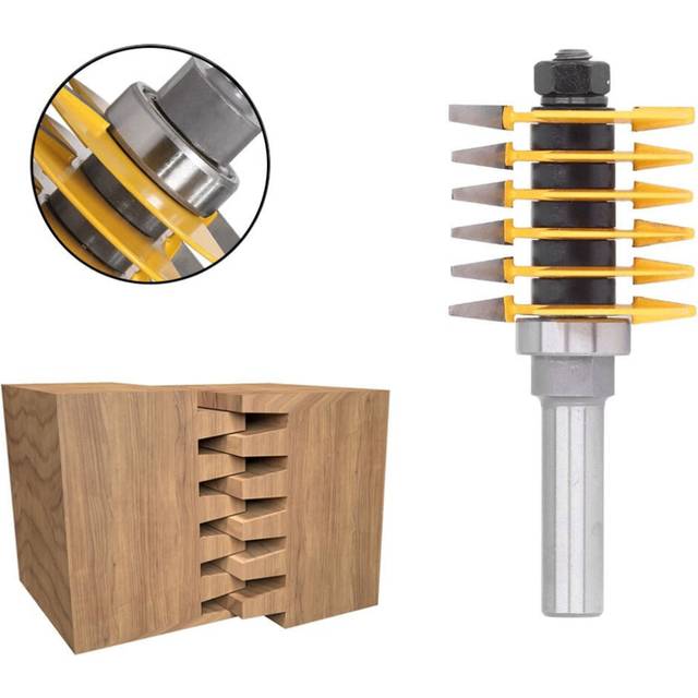 1pc 12mm shank Brand New 2 Teeth Adjustable Finger Joint Router Bit Tenon Cutter Industrial Grade for Wood Tool