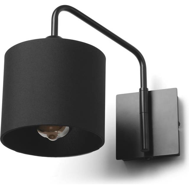 Ailaigh Swing Arm Black Wall Light with Shade - Satin Black (23cm H X 11cm W X 32cm D)