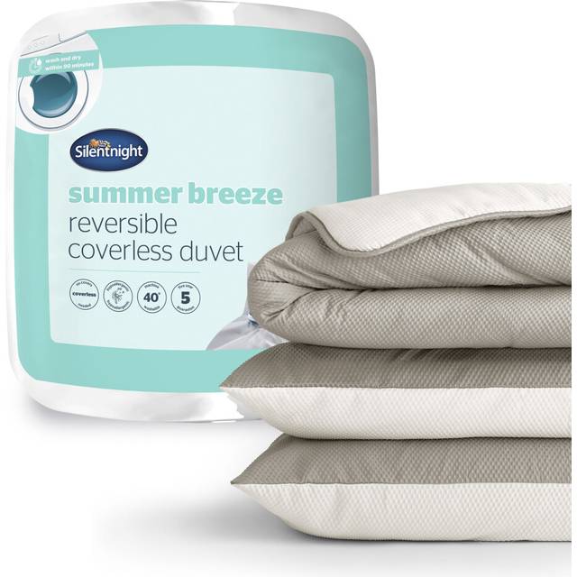 Silentnight Summer Breeze Duvet And Pillowcase Set, 2.5 Tog, Lightweight and Cool - White (Super King)