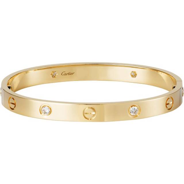 Cartier Love Classic Yellow Gold 4-Diamond Bracelet - 15