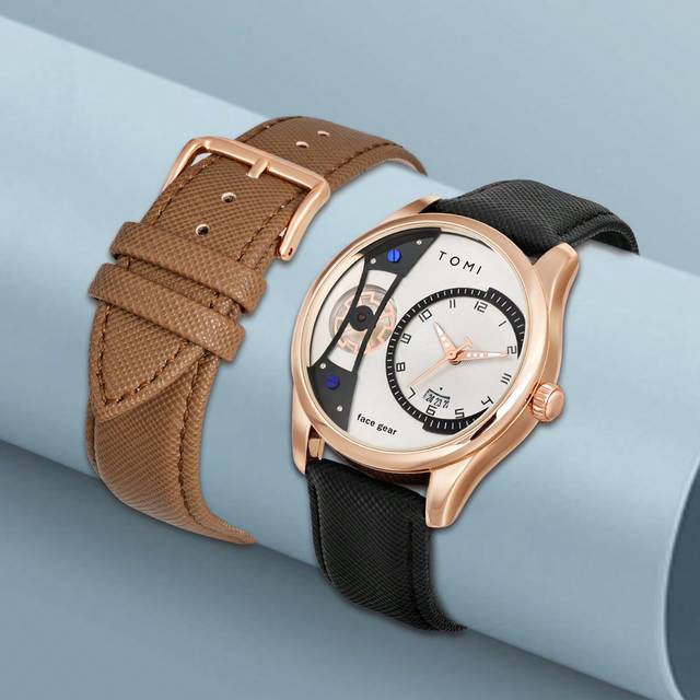 TOMI Tomi Automatic Men&#39;s Watch With Rotating Gear & Second-Hand Stepping Feature, Equipped With Replaceable Watch Strap In Gift Box, Suitable For Daily Us